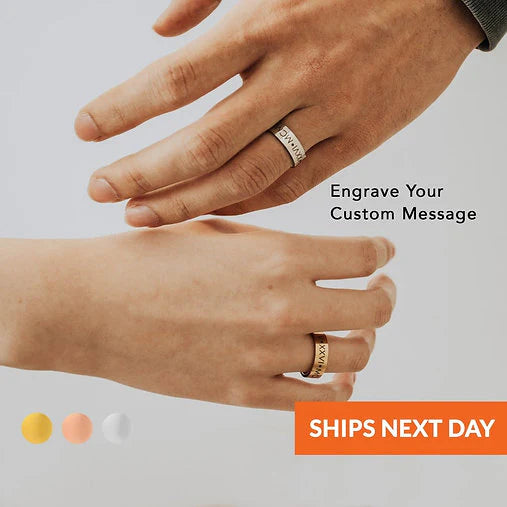 Adjustable Engraved Rings