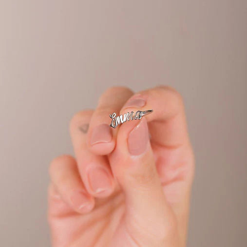 Silver Ring Customized | 92.5 Pure Silver Name Ring