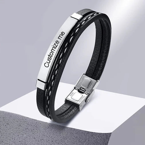Leather Hand Bracelet | Name Bracelet