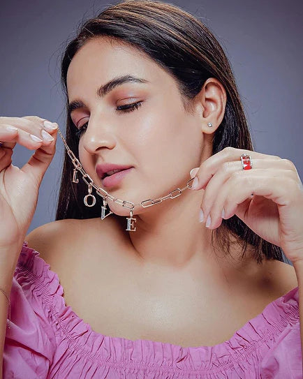 Alphabet Neck Chain | AmericanDiamond Necklace