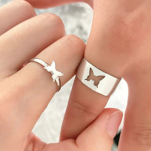Couple Rings | Heart shape couple ring | Butterfly Ring